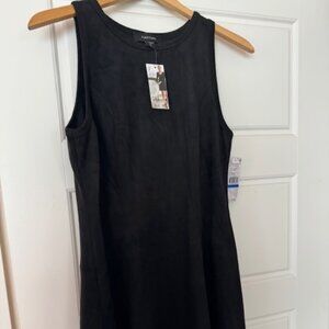 Karen Kane knee length sleeveless black dress in faux suede size XL NWT